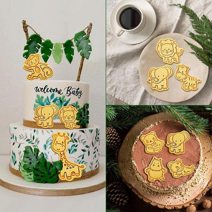 Animal Cookie Cutters With Plunger Stamps Set, 8 Piece 3D Animal Embossing - Image 6