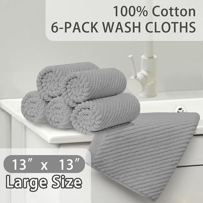 VOOVA & MOVAS Grey Washcloths 6PC - Image 3