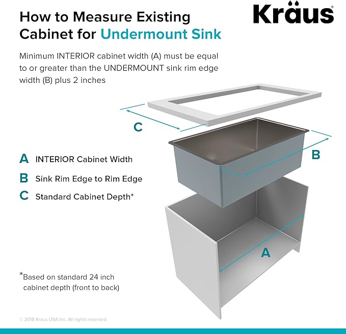 Kraus Kitchen Sinks Undermount - 33 Inch Stainless Steel Kitchen Sink, 60/40 Double Bowl, 16 Gauge, Model KHU103-33