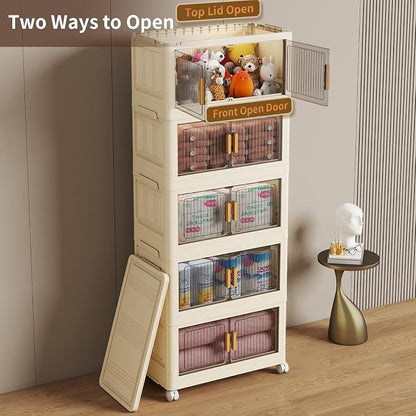 5 Tier Stackable Plastic Storage Bins - Image 5