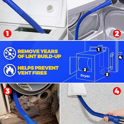 Holikme 2 Pieces Dryer Vent Cleaner Kit, Dryer Lint Vacuum Attachment and - Image 5