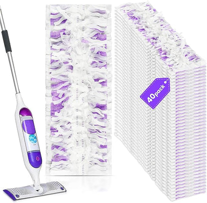Power Mop Refills for Swiffer | 40 Count Disposable Pads for Wet & Dry Cleaning by PureRealm