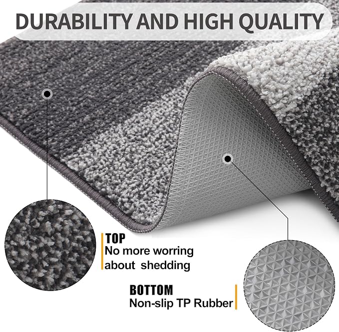 Kitinjoy Indoor Outdoor Door Mat, 30x17 Non-Slip Absorbent Dirt Trapper - Image 3