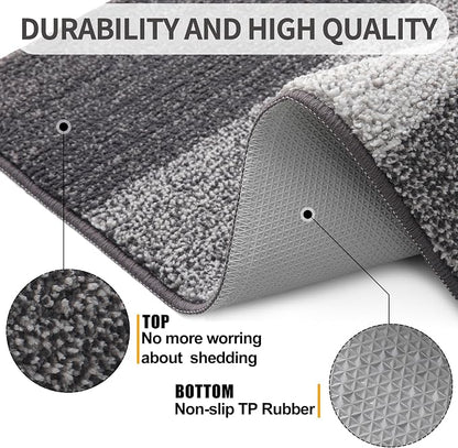 Kitinjoy Indoor Outdoor Door Mat, 40x32 Non-Slip Absorbent Dirt Trapper - Image 3