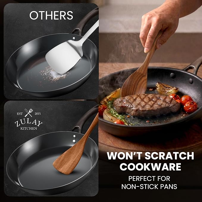 Zulay Kitchen 30-Piece Teak Wooden Utensils - Image 8