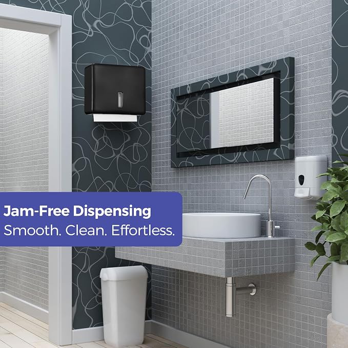 2-Pack Multifold Paper Towel Dispenser Wall Mount – Large Capacity C-Fold - Image 8