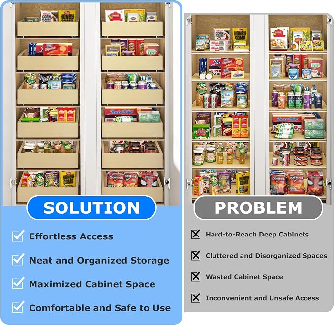 WelFurGeer Soft Close Pull Out Cabinet Organizer, Smooth Slide-Out Shelves - Image 4