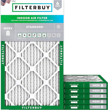 Filterbuy 15x30x1 Air Filter MERV 8 Dust Defense Replacement, Electrostatic by Filterbuy