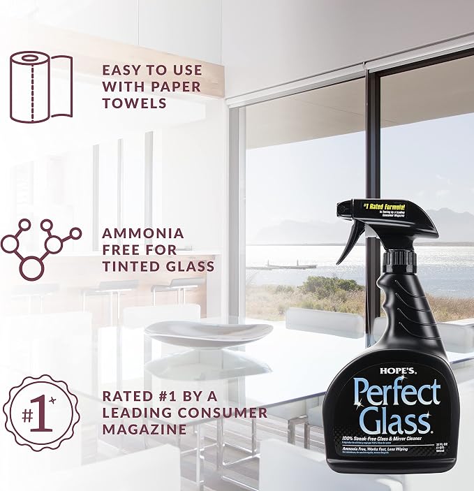 HOPE'S Perfect Glass Cleaner Spray, Streak-Free, Ammonia-Free Window, Tinted - Image 4