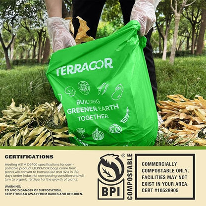 13 Gallon Compostable Trash Bags, Heavy Duty Tall Kitchen Food Scrap Waste Bag - Image 5