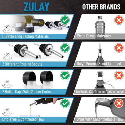 Zulay Kitchen Olive Oil Dispenser Bottle – 17oz Glass Oil Container - Image 7