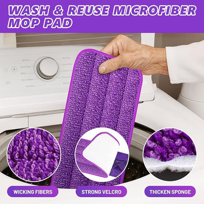 HOMTOYOU Spray Mops for Floor Cleaning: Wet Mop for Hardwood Tile Wood Laminate - Image 3