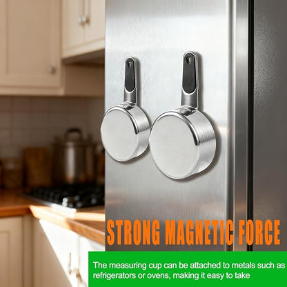 Magnetic Handles 7 Piece Stainless Steel Measuring Cups, Kitchen Gadgets - Image 7