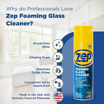 Zep Foaming Glass Cleaner - 19 oz ZUFGC19 - Streak-Free Professional Grade - Image 4