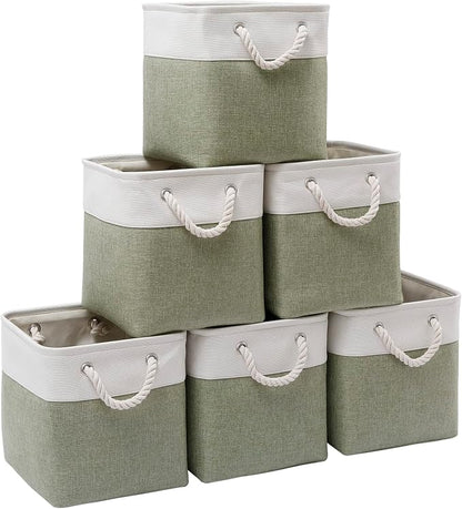 Cube Storage Bins, Collapsible Fabric Storage Cubes Bins, 11 Inch Cube Storage by BOFUGA