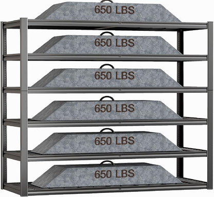 60" Wide Heavy Duty Garage Shelving Adjustable 6 Tier Garage Storage Shelves - Image 3