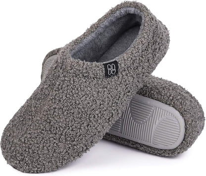 HomeTop Women's Fuzzy Curly Fur Memory Foam Loafer Slippers by HomeTop