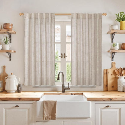 YoungsTex Linen Curtains 48 Inch Length - Image 2
