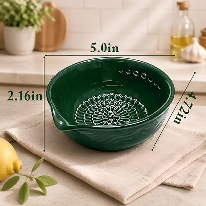 Ceramic Grater Bowl with Herb Stripper & Cleaning Brush, 3-in-1 Kitchen Tool - Image 7