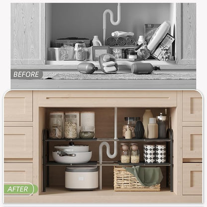NETEL Under Sink Organizers and Storage, 2 Tier Expandable Under Cabinet - Image 6