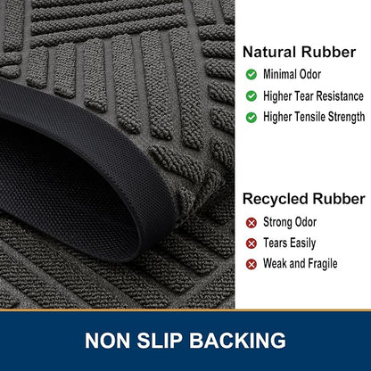 Smiry Front Door Mat Outside Entrance, Heavy Duty Outdoor Indoor Natural Rubber - Image 5