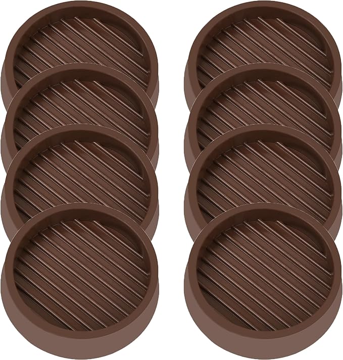 3X3 Round Rubber Caster Cups, Non Slip Furniture Pads, Anti-Slip Gripper by VOCOMO