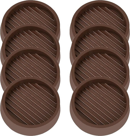 3X3 Round Rubber Caster Cups, Non Slip Furniture Pads, Anti-Slip Gripper by VOCOMO