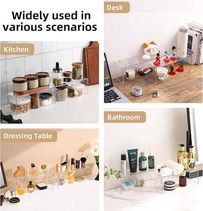 Aminigram 8 Packs Cabinet Organizer Shelf, Acrylic kitchen Cabinet Shelves - Image 5