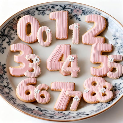 Numbers Cookie Cutters Set, 9 piece Stainless Steel Numbers Fondant Cutters Set - Image 7