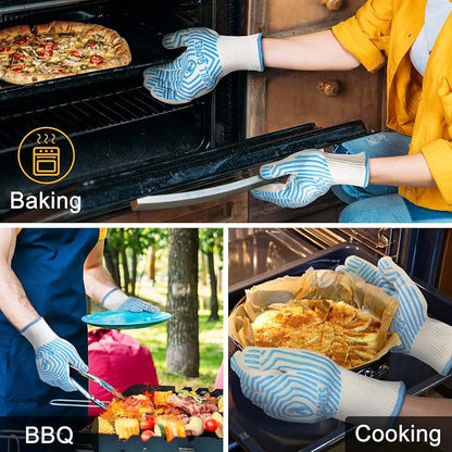 QUWIN BBQ Gloves, Oven Gloves 1472℉ Extreme Heat Resistant, Grilling Gloves - Image 5