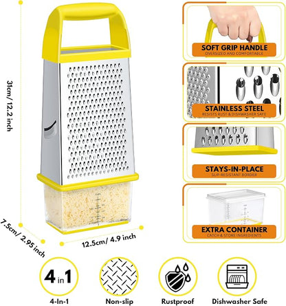 Urbanstrive Cheese Grater With Container, Professional Cheese Grater with Handle - Image 2