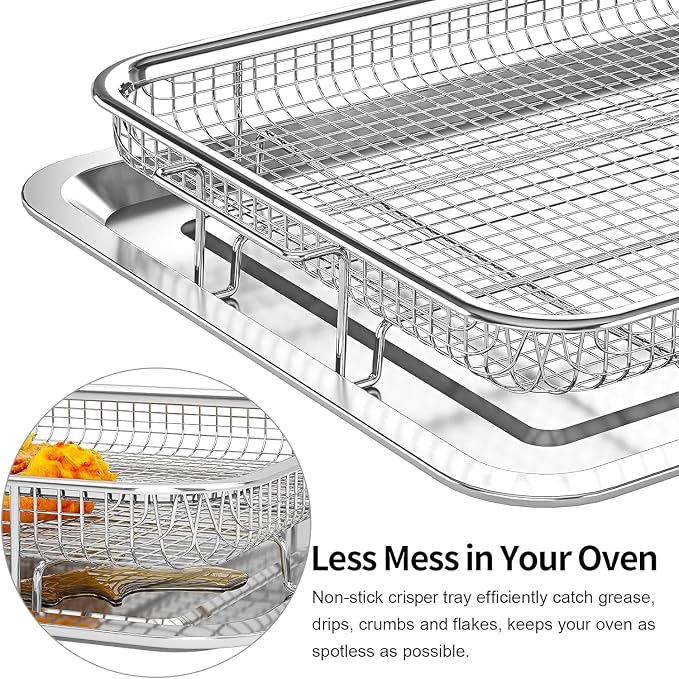 Air Fryer Basket for Oven, OPENICE 15.3" x 11.0" Large Air Fryer Tray and Pan - Image 4