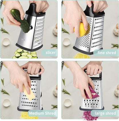 Kaishun Professional Cheese Grater, 4-Sided Stainless Steel Box Grater - Image 3