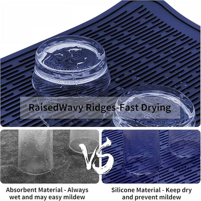 ZLR Silicone Dish Drying Mat for Kitchen Counter, Eco-Friendly Fast Dry Dish Mat - Image 2