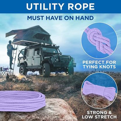 TECEUM Cotton Rope 3/16” – 50 FT – Strong All-Purpose Braided Rope – Natural - Image 6