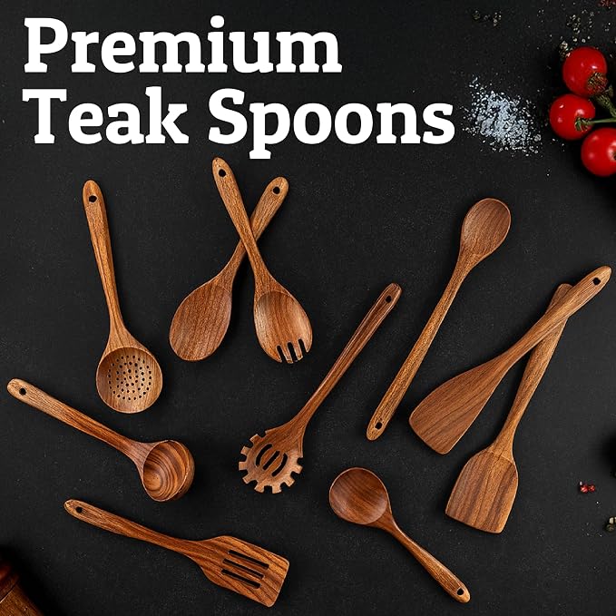 PriorityChef Teak Wood Spatula for Cooking - Image 7