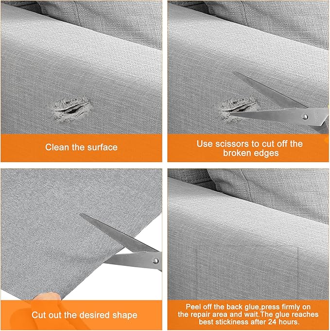Repair Patches Repair Tape Self-Adhesive DIY Repair Patch Linen Gear Patch for Sofa, Furniture, Chair, Clothing,Tents,3.5x79 Inch,Brown