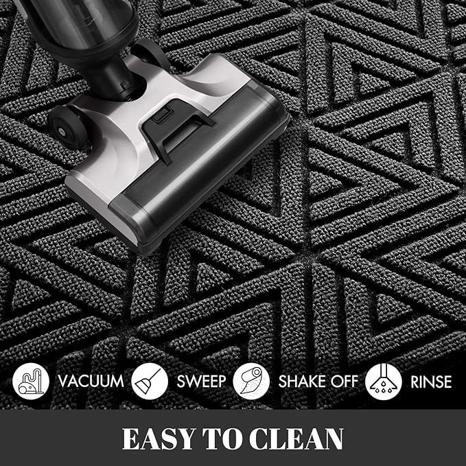 Yimobra Extra Large Door Mat 60x32, All-Weather Waterproof Non-Slip Welcome Matt Outdoor, Heavy Duty Non Slip Doormat for Entryway for Patio and Garage Indoor, Easy Clean, Black