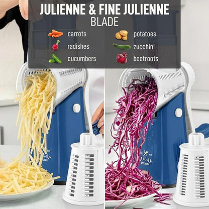 Zulay Kitchen Rotary Cheese Grater 5 Blade Cheese Shredder - Image 6