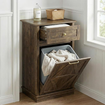 YESHOMY Tilt Out Trash Cabinet, 10 Gallon Hidden Wooden Bin Cabinets, Laundry - Image 7
