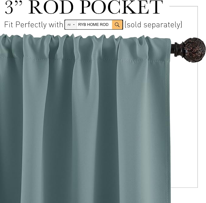 RYB HOME Room Darkening Curtains - Image 2