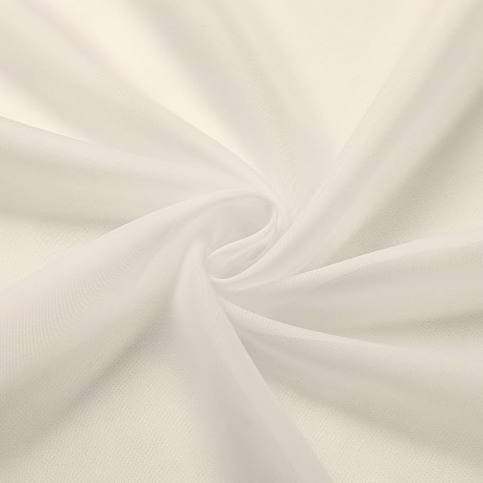 Chyhomenyc Cream Sheer Curtains 36 inch Length 2 Panels Set, Light Filtering - Image 6