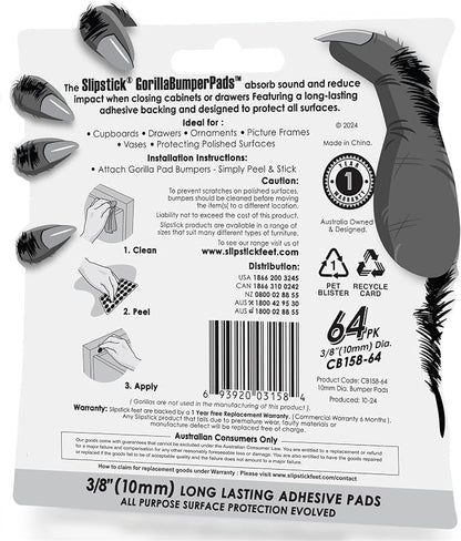 Slipstick GorillaBumperPads Premium Cabinet Door Bumpers 3/8” Round Non Slip - Image 5