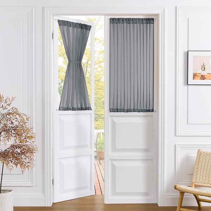 Tollpiz Short Sheer Linen Textured Curtain Sheers Doorway Light Filtering Voile by Tollpiz