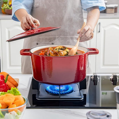 Velaze 6 QT Enameled Cast Iron Dutch Oven, Dual Handles Pot - Image 8