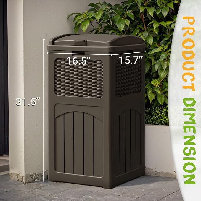 YESHOMY 2 Pack Outdoor Trash Can - Image 7