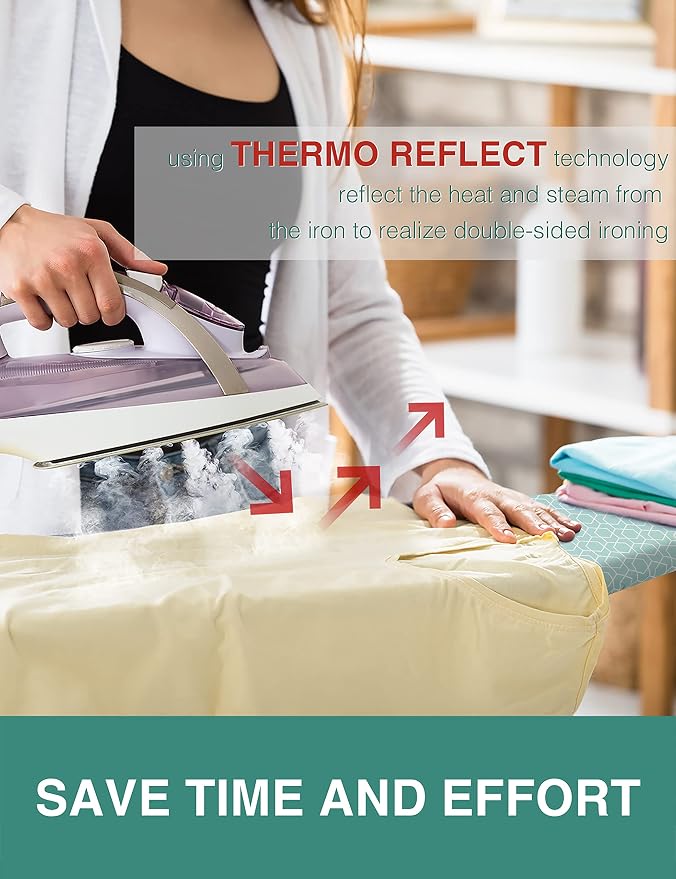 Extra Thick Ironing Board Cover and Pad, 15x54 Reflective Silicone Ironing - Image 2