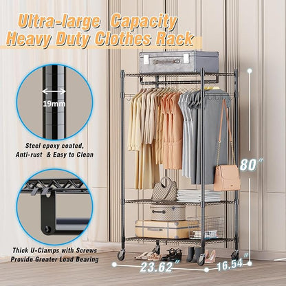 Homdox Heavy Duty Clothing Rack - Image 3