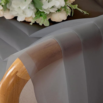 Chyhomenyc Sheer Window Curtains 63 inch Length 2 PCS- Rod Pocket Living Room - Image 4