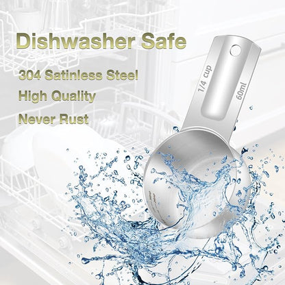 1PCS 1/4Cup Single Measuring Cup, Etched Inner Scale Stainless Steel Measure - Image 6